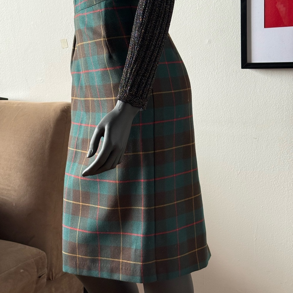 🇨🇦 Wool Plaid Pencil Skirt - Made in Canada 🍁 - Picture 4 of 12